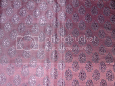 Spun Silk Brocade Fabric Pinkish Lavender &amp; Lilac 44&quot;