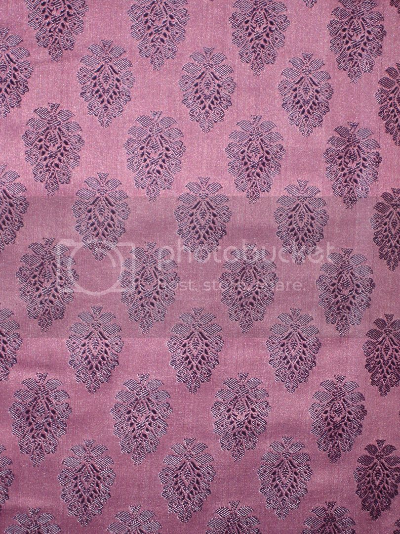 Spun Silk Brocade Fabric Pinkish Lavender &amp; Lilac 44&quot;