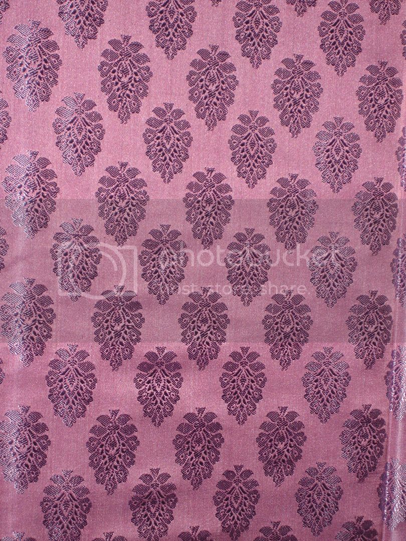 Spun Silk Brocade Fabric Pinkish Lavender &amp; Lilac 44&quot;