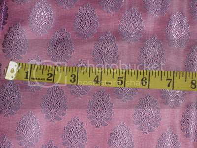 Spun Silk Brocade Fabric Pinkish Lavender &amp; Lilac 44&quot;