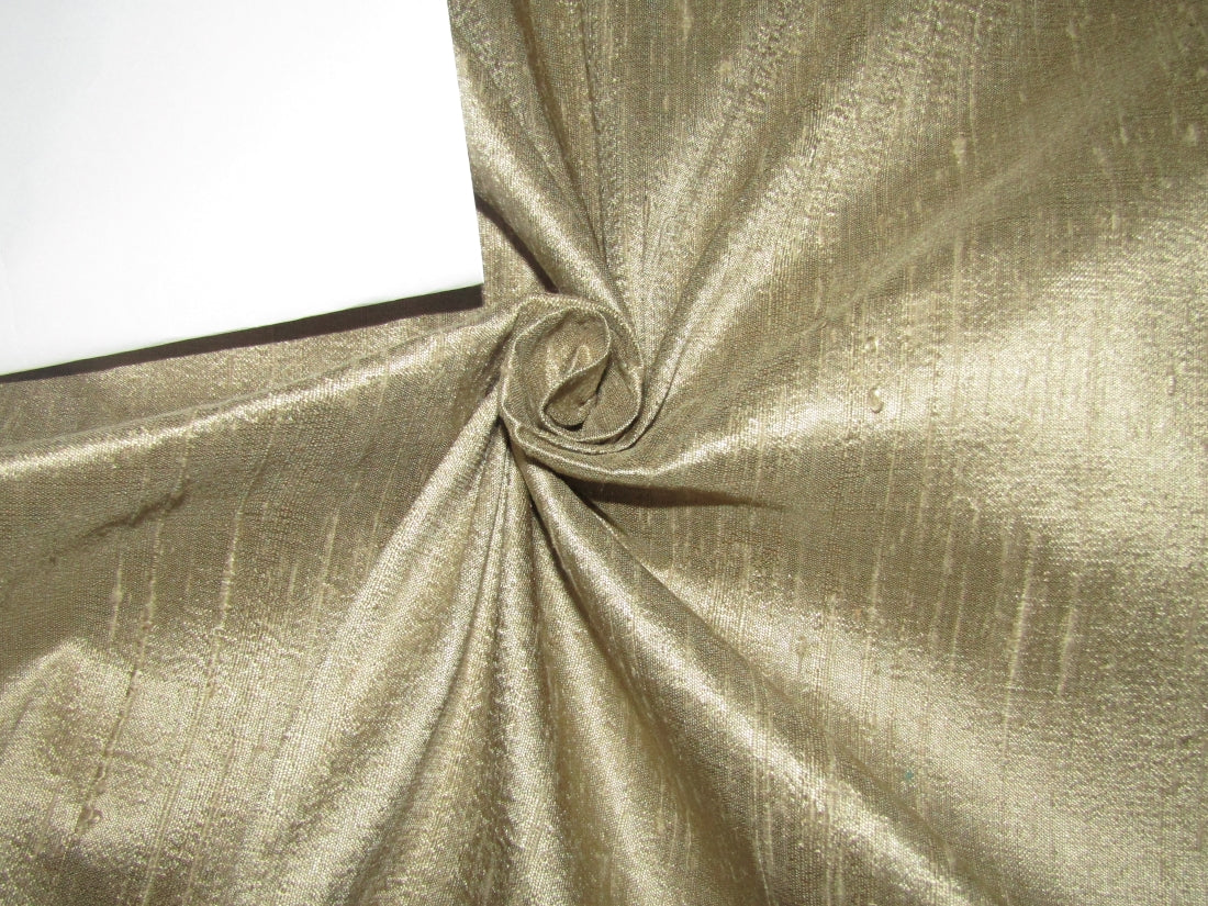 100% PURE SILK DUPIONI FABRIC OLIVE 54&quot; wide WITH SLUBS