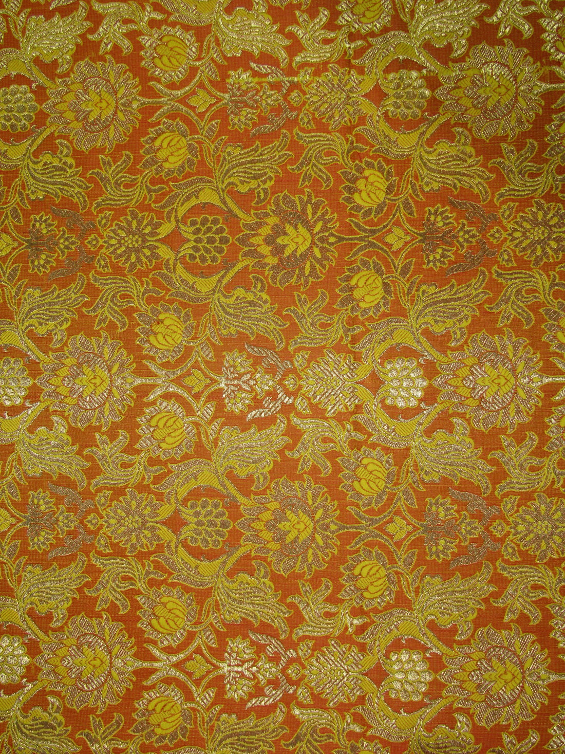 Brocade fabric mango gold/yellow x metallic gold color 44&quot;