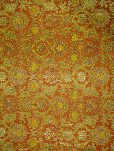 Brocade fabric mango gold/yellow x metallic gold color 44&quot;