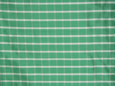 100% Silk dupion Fabric green and white plaids 54" wide DUPC105[2]