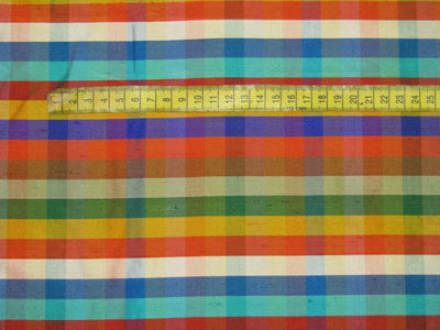 100% SILK Dupioni MULTI color Plaids FABRIC 54&quot; wide DUPC110[1]