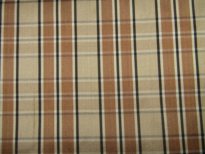 100% silk dupion beige and brown Plaids fabric 54&quot; wide DUPNEWC11[5]