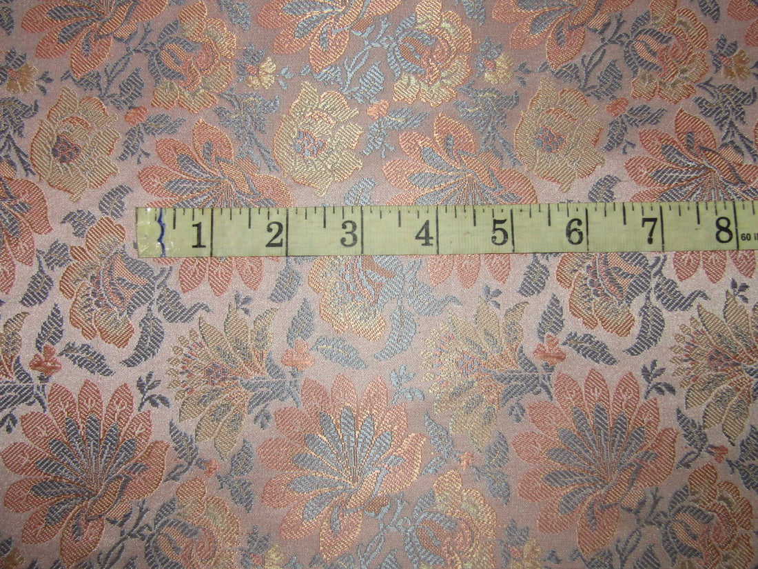 Brocade fabric english peachy pink x blue 44" wide BRO669[1]