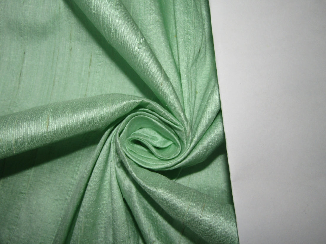 100% PURE SILK DUPIONI FABRIC SEA GREEN 44" wide WITH SLUBS MM116[2]