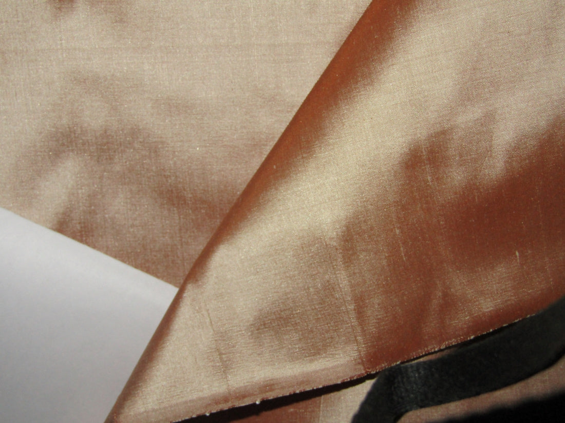 100% PURE SILK DUPIONI FABRIC brown x ivory color 54" wide DUP379[2]