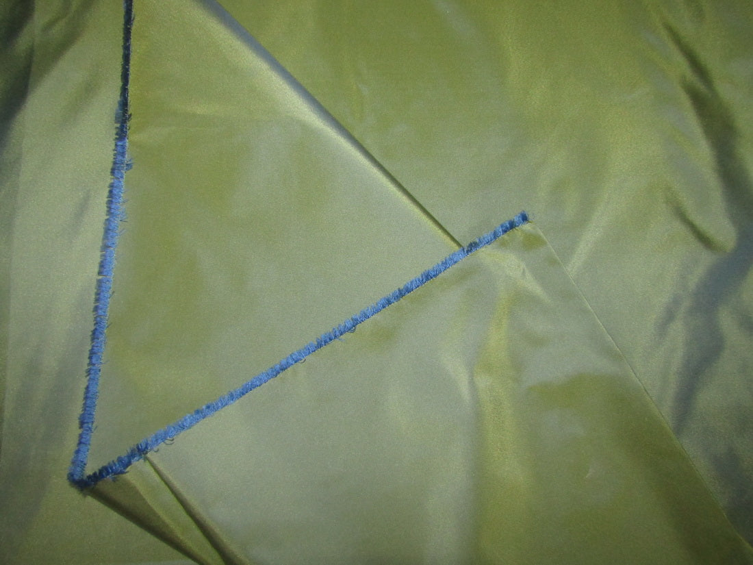 100% PURE SILK TAFFETA yellow x blue=iridescent golden green 28 momme TAF303[5] 54&quot; wide