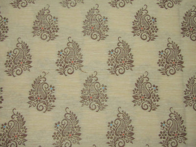 Brocade Jacquard Fabric Cream X Metallic Gold 44&quot;