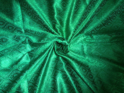 Spun Silk Brocade Fabric EMERALD GREEN 44" wide BRO204[6]