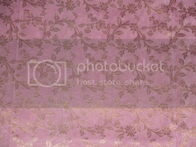 PURE SILK BROCADE FABRIC Pink &amp; Metallic Gold Color 44" wide BRO201[2]