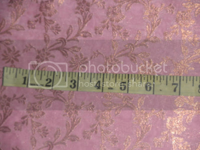 PURE SILK BROCADE FABRIC Pink &amp; Metallic Gold Color 44" wide BRO201[2]