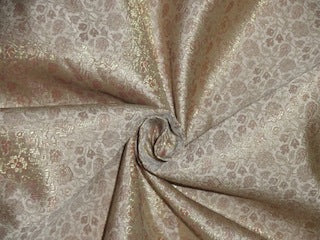 Spun Silk Brocade fabric Gold,Brown &amp; Metallic Gold Color 44" wide BRO205[6]