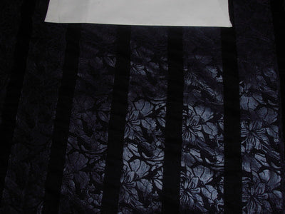 Devore Embossed Viscose Micro Velvet Navy blue color fabric 44" wide [7493]