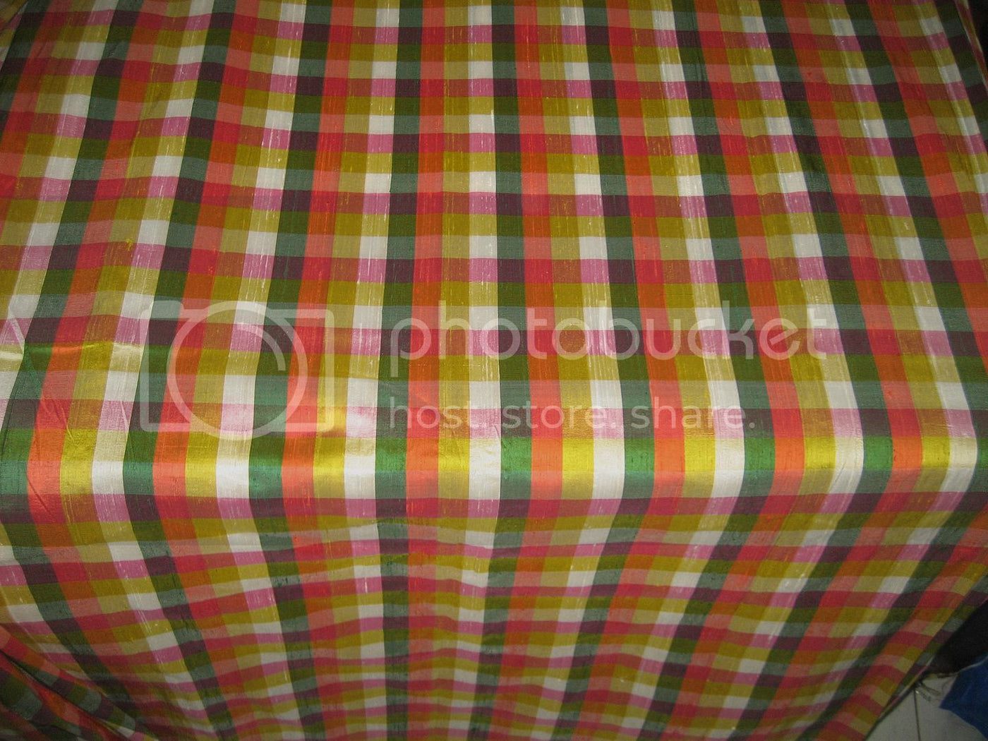 Silk Dupioni Multi color plaids Fabric