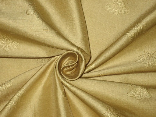 SILK Dupioni FABRIC Light Gold color with Jacquard DUPSJ5[1]