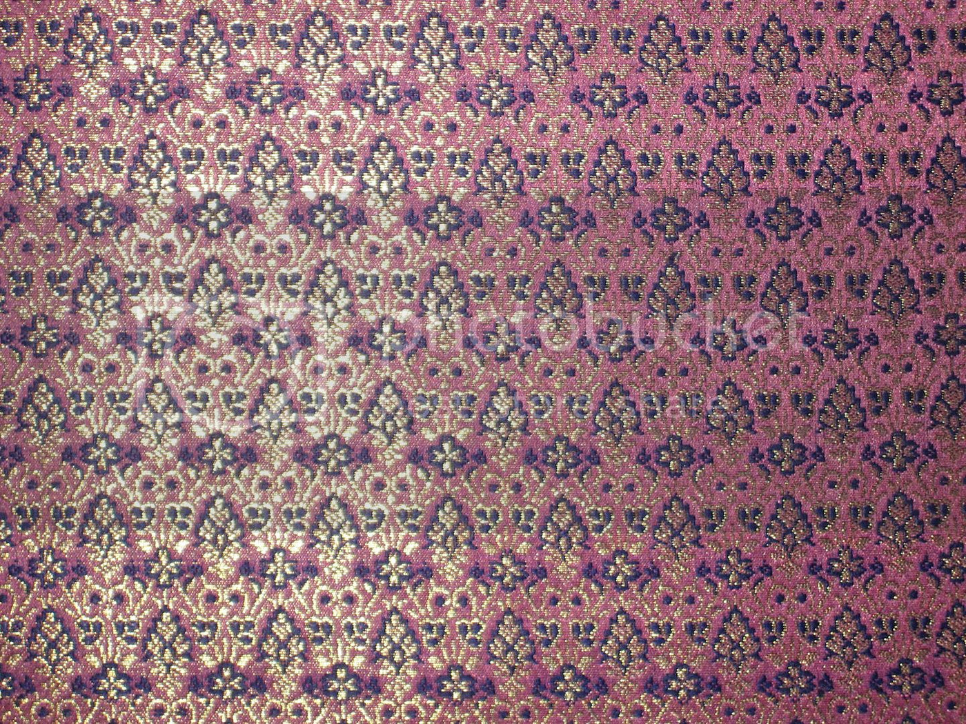 Pure SILK BROCADE FABRIC Pink,Purple & Gold colour 44" wide BRO100