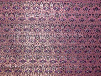 SILK BROCADE FABRIC Pink,Purple &amp; Gold colour 44" wide BRO177[3]