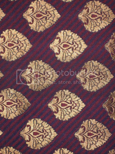 Silk Brocade fabric Red,Blue &amp; Metallic Gold Colour 44" wide BRO178[1]