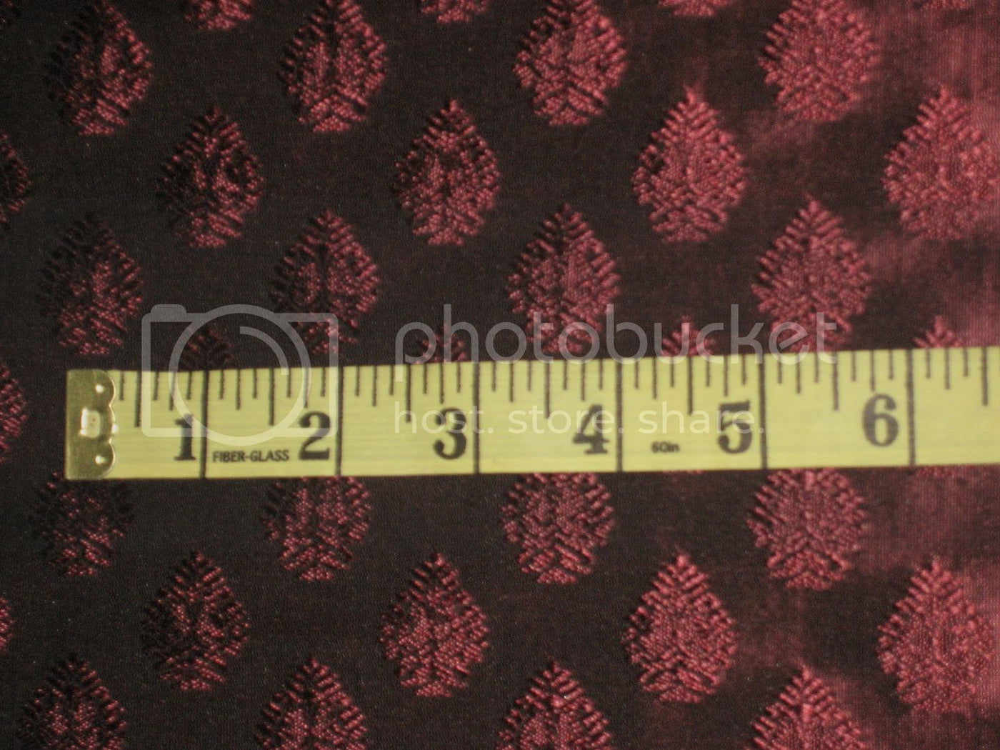 Spun Silk Brocade Fabric Dark Red Wine x Black Shot color 44" wide BRO178[4]