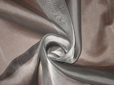 DARK STEEL GREYISH SILVER SILK ORGANZA FABRIC 54&quot; WIDE