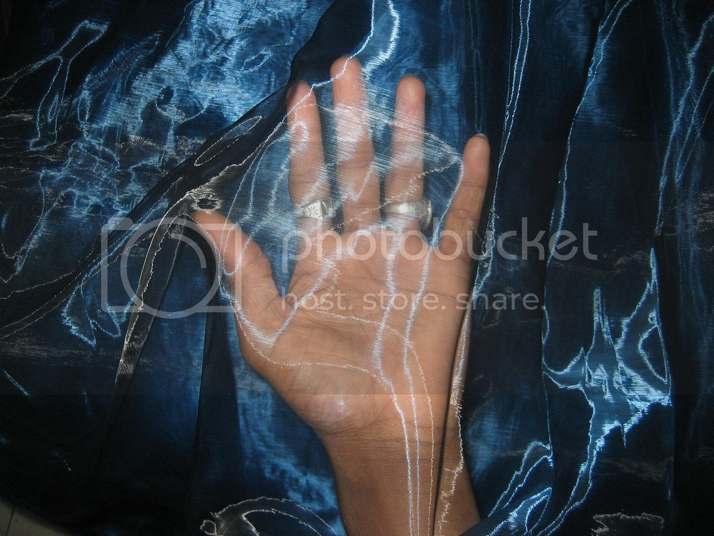 POLYESTER BLUE ORGANZA FABRIC 110&quot; WIDE