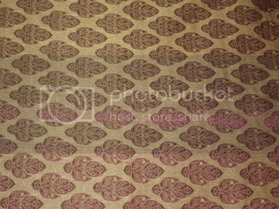 SILK BROCADE FABRIC Purple,Champagne &amp; Metallic Gold colour 44" wide BRO190[2]