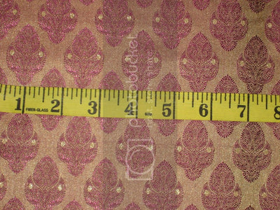 SILK BROCADE FABRIC Purple,Champagne &amp; Metallic Gold colour 44" wide BRO190[2]