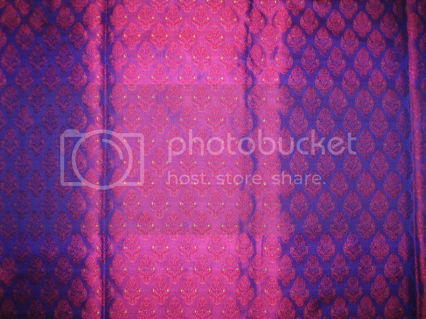 SILK BROCADE FABRIC Pink,Purple &amp; Metallic Gold colour 44" wide BRO190[1]