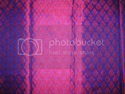 SILK BROCADE FABRIC Pink,Purple &amp; Metallic Gold colour 44" wide BRO190[1]