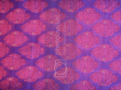 SILK BROCADE FABRIC Pink,Purple &amp; Metallic Gold colour 44" wide BRO190[1]