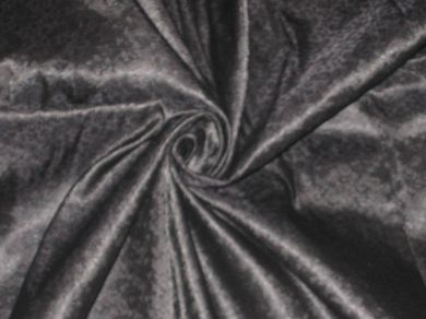 Silk Brocade Fabric ~Width 44&quot; Jet Black Paisleys