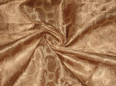 Silk Brocade~Width 44&quot; Light Bronze paisleys BRO6[1]