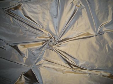 SILK TAFFETA FABRIC  Golden Sand and Blue/ Blueish grey colour x beige shot 54&quot; wide