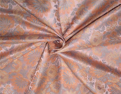 Brocade fabric english peachy pink x blue 44" wide BRO669[1]