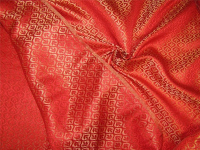 Reversible Brocade fabric Red X gold color 44&quot;BRO603[5]