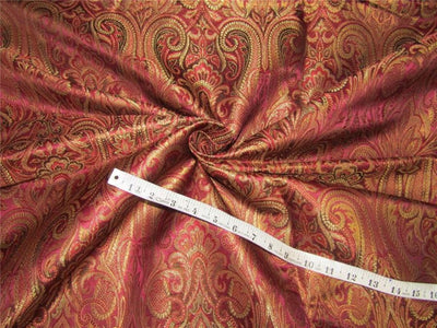 Brocade fabric Aubergine x metallic gold color 44&quot;wide BRO647[2]