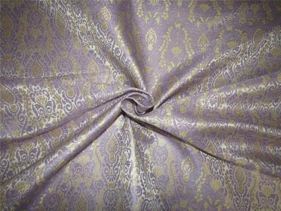 Brocade fabric silver lavender x light gold color 44" wide BRO650[3]