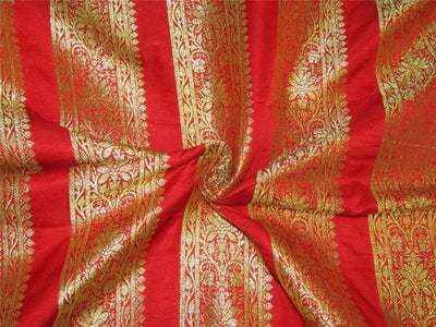 Brocade border fabric red x metallic gold color 44" wide BRO658/BRO946 available in 4 colors bright red ,red green and black