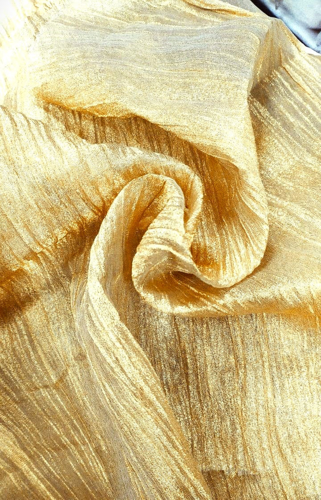 100% Silk tissue fabric with gold 44 inches wide [12328