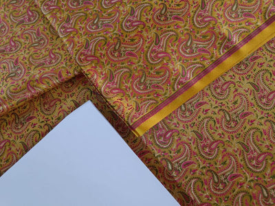 Silk Brocade fabric 44" wide BRO862 available in 3 colours [YELLOW, RED, GREEN]