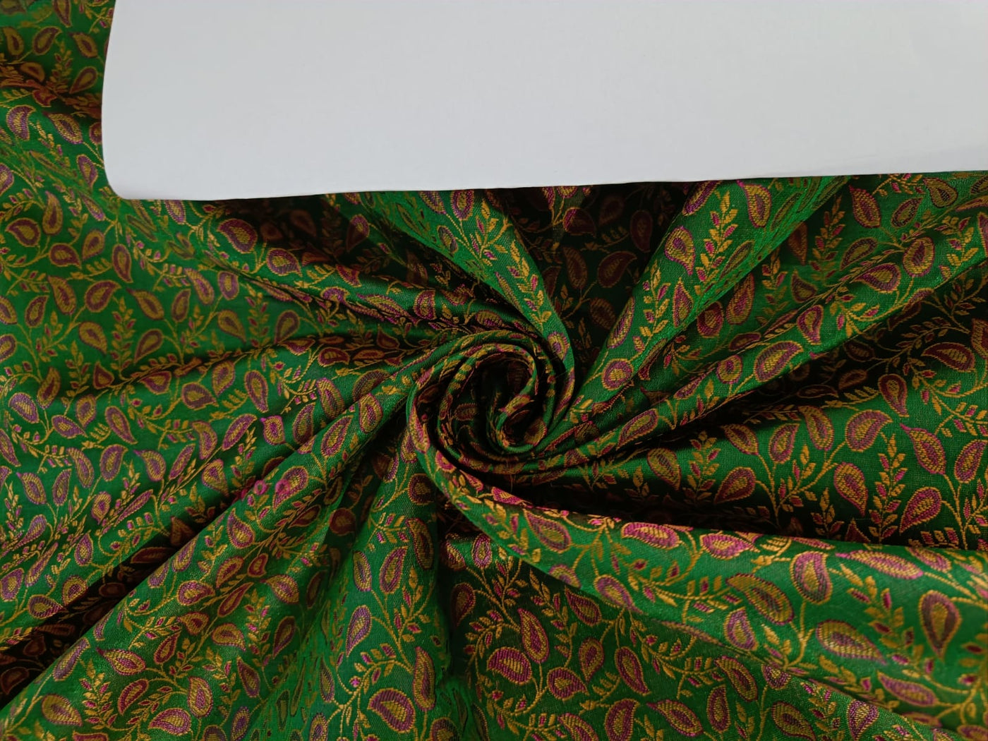 Silk Brocade fabric 44" wide BRO862 available in 3 colours [YELLOW, RED, GREEN]