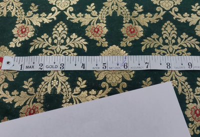 Silk Brocade fabric 44" wide BRO864 available in 7 colours [black,red,green,maroon,ink,purple]