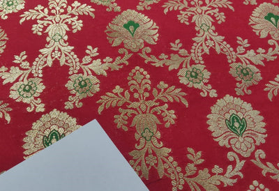 Silk Brocade fabric 44" wide BRO864 available in 7 colours [black,red,green,maroon,ink,purple]