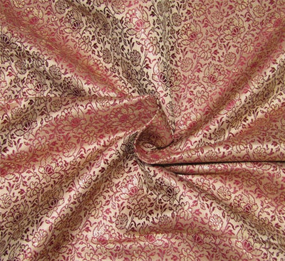 Brocade fabric gold maroon x metallic gold 44&quot;wide