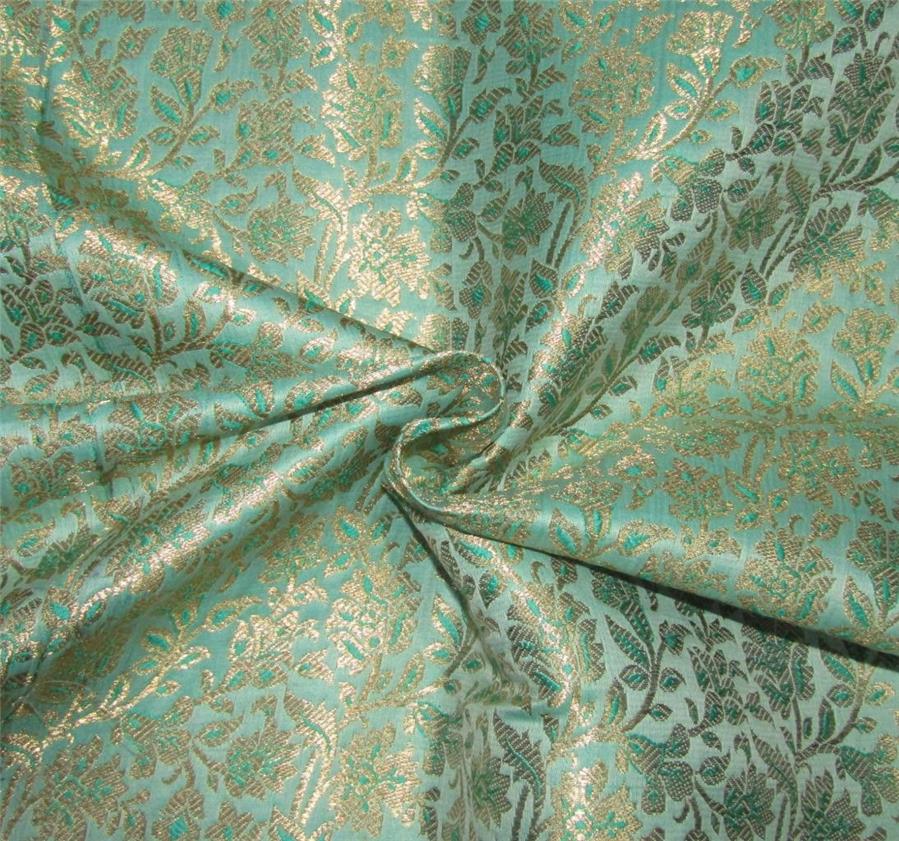 Brocade Fabric rich green x metallic gold color 44&quot;BRO676[2]