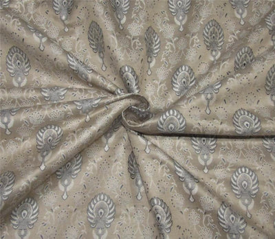 Brocade fabric dark beige/ grey and ivory 44&quot;wide