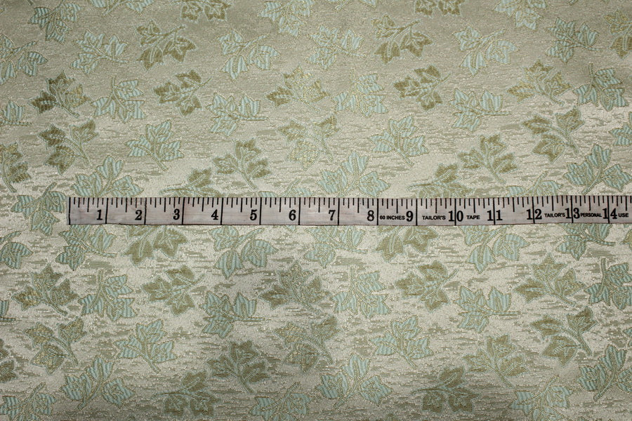 Brocade Fabric Pastel Green x Gold 56" wide BRO663[2]